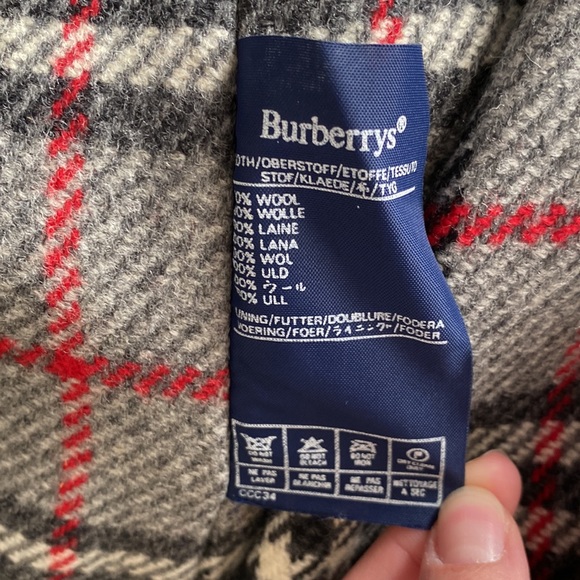 Burberrys Vintage Black 100% Wool Lined Trench Coat - Picture 4 of 15